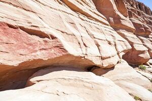 Canyon Wall With Layered Rock Formations photo
