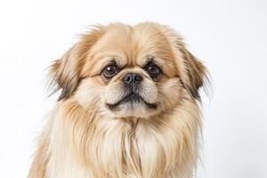Portrait of a Pekingese dog with a serious expression photo