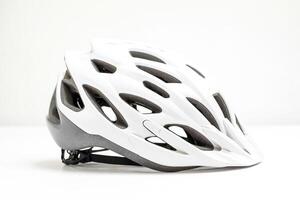 White Bicycle Helmet on White Background photo