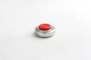 Red Button on White Background photo