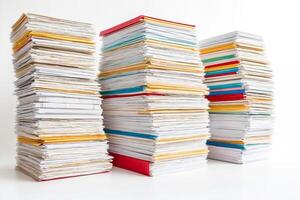 Stack of Papers in Folders photo