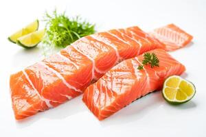 Fresh Salmon Fillet with Lime and Parsley photo