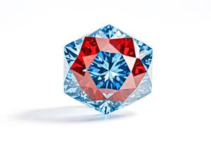 Closeup of a Blue and Red Gemstone photo