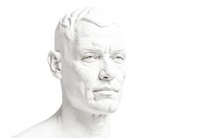 Closeup of a White Plaster Cast of a Man's Face photo