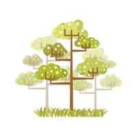Simple green flat Illustration of Trees on a White Background. illustration with cartoon trees for Stock Collections vector