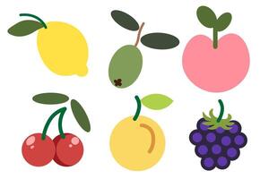 shape fruits set vector