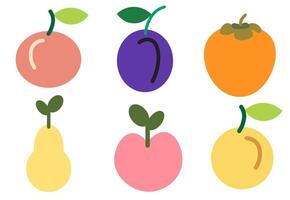 shape fruits set vector