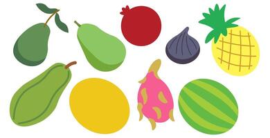 shape fruits set vector