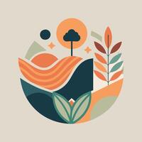 Abstract shape illustration on simple background. vector
