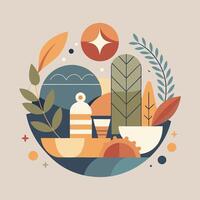 Abstract shape illustration on simple background. vector