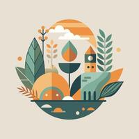 Abstract shape illustration on simple background. vector