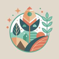 Abstract shape illustration on simple background. vector