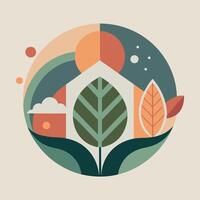 Abstract shape illustration on simple background. vector