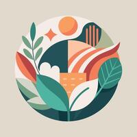 Abstract shape illustration on simple background. vector
