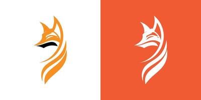 Creative fox logo design with unique concept , premium vector