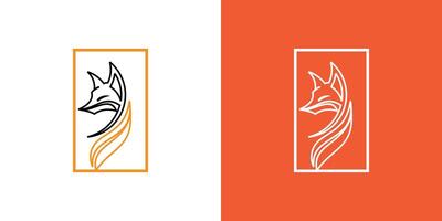 Creative fox logo design with unique concept , premium vector