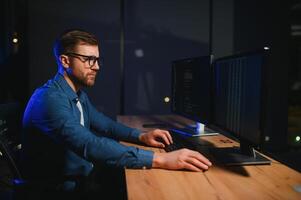 programmer working at desk in office photo