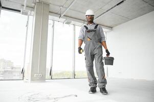 Portrait of a worker in a construction site photo