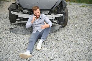 Upset driver After Traffic Accident photo