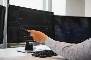 Business analyze - close up on computer screen photo