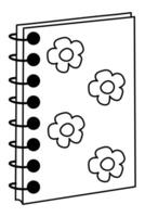 Outline notebooks, diaries, diaries for note taking. Planners, organizers and scrapbooks for plans, notes. Back to school vector