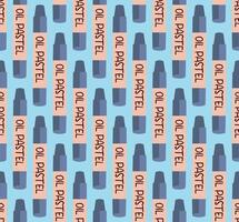 Seamless pattern with oil pastel, repeating pattern. Drawing pencils. Background, banner, t-shirt. Design for education, school projects, packaging, stationery vector