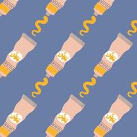 Seamless pattern with tube of paint, brush strokes, repeating pattern. Background, banner, t-shirt. Design for education, school projects, packaging vector