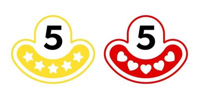 5 stars and hearts product rating vector