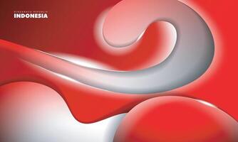 Red white abstract background in simple 3d design with some glowing parts. Dirgahayu republik indonesia mean is happy indonesia independence day vector