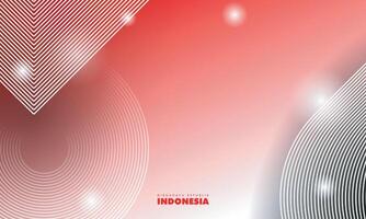 Red white abstract background with geometric lines and simple bokeh light design for indonesia independence day campaign. Dirgahayu republik indonesia mean is happy indonesia independence day vector