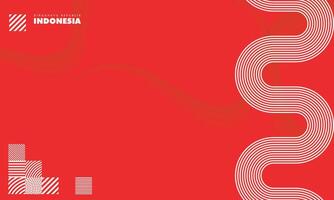 Red background with geometric waving lines and simple pattern design in simple shadow for indonesia independence day campaign. Dirgahayu republik indonesia mean is happy indonesia independence day vector
