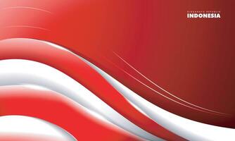 Red white background in simple 3d design with glowing white lines in red background for indonesia independence day. Dirgahayu republik indonesia mean is happy indonesia independence day vector