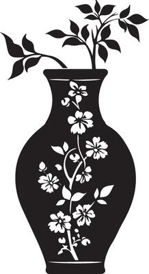 Vase with plant silhouette