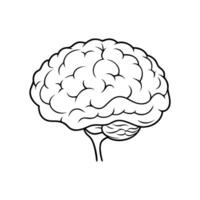 Brain. Internal organs. Icon on a white background. One line vector