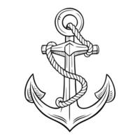 anchor with rope, on a white background vector
