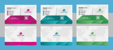 Easy To Use, Clean Modern Business Card Design Template. vector