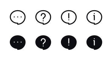 Question Mark, Exclamation Mark, Info Mark, Message Bubble vector