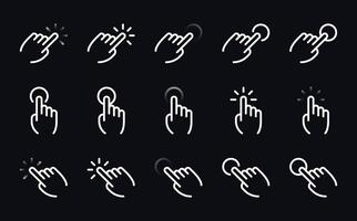 Touchscreen Hand Gestures Icon Set - Interactive Mobile Commands vector
