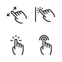 Touchscreen Hand Gestures Icon Set - Interactive Mobile Commands vector