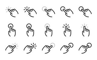 Touchscreen Hand Gestures Icon Set - Interactive Mobile Commands vector