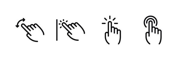Touchscreen Hand Gestures Icon Set - Interactive Mobile Commands vector