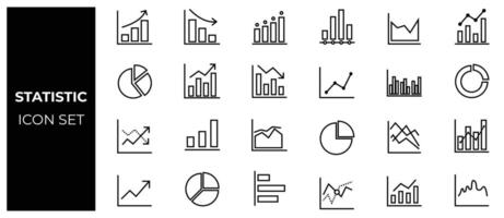 Statistic icon set vector