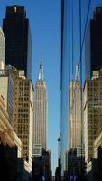 The New York city view with the skyscrapers and old buildings as background photo