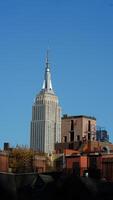 The New York city view with the skyscrapers and old buildings as background photo