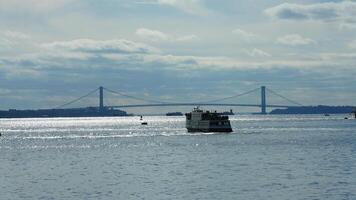 The ocean bay landscape near the Manhattan of the New York in USA photo