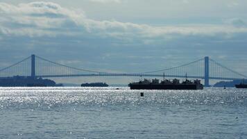 The ocean bay landscape near the Manhattan of the New York in USA photo