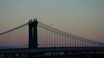 The brooklyn bridge view built one hundred years ago in the New York photo