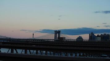 The brooklyn bridge view built one hundred years ago in the New York photo