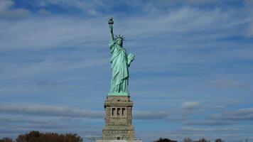 The statue of liberty view located in the New York city in USA photo