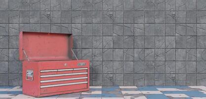 Mechanic tool box, open box, multi purpose box 3D illustration photo
